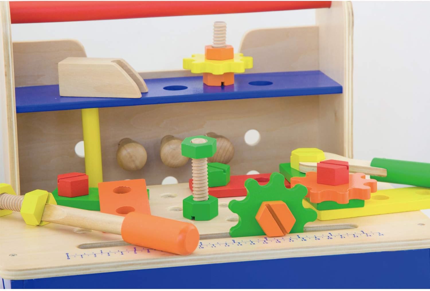 Foldable Tool Kit for Kids | 32 Pcs Wooden Pretend Play Tool Box Set Age 3+