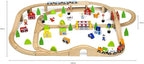 Wooden Train Track 90 Pieces | City & Farm Railway Play Set for Kids