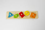 Wooden Montessori Shapes Puzzle with Knobs | Educational Toddler Learning Toy