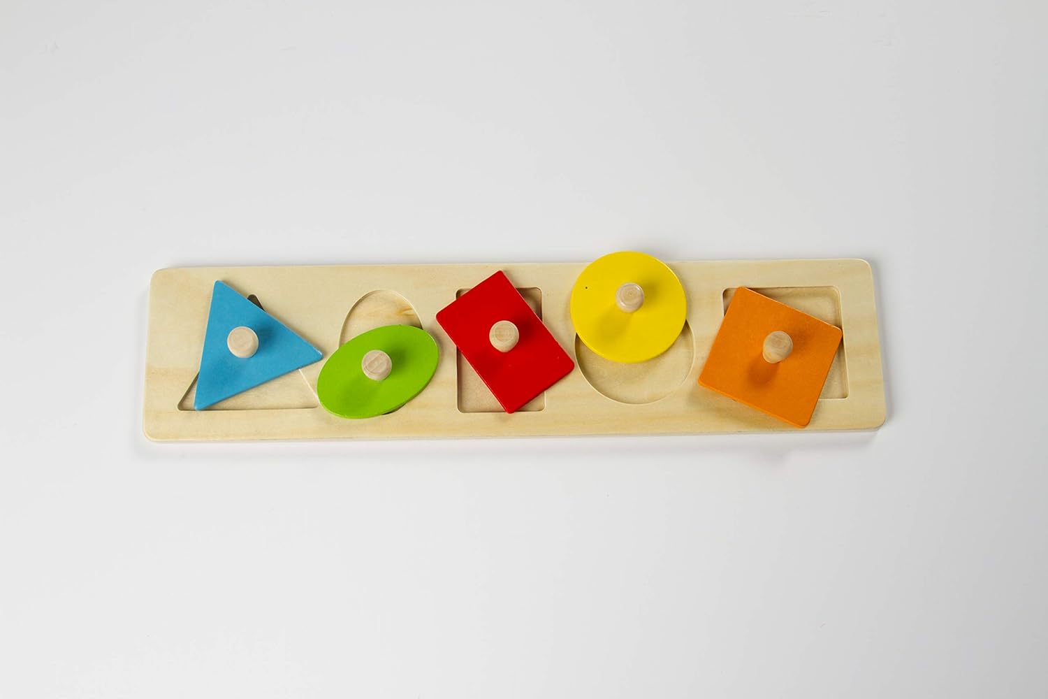 Wooden Montessori Shapes Puzzle with Knobs | Educational Toddler Learning Toy