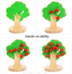Wooden Apple Magnetic Tree Lacing Toy | Kids Montessori Brain Development Game