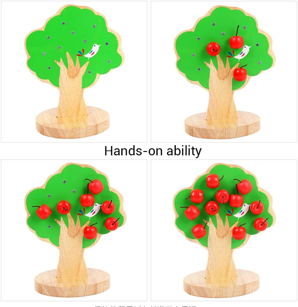 Wooden Apple Magnetic Tree Lacing Toy | Kids Montessori Brain Development Game