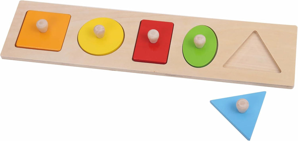 Wooden Montessori Shapes Puzzle with Knobs | Educational Toddler Learning Toy