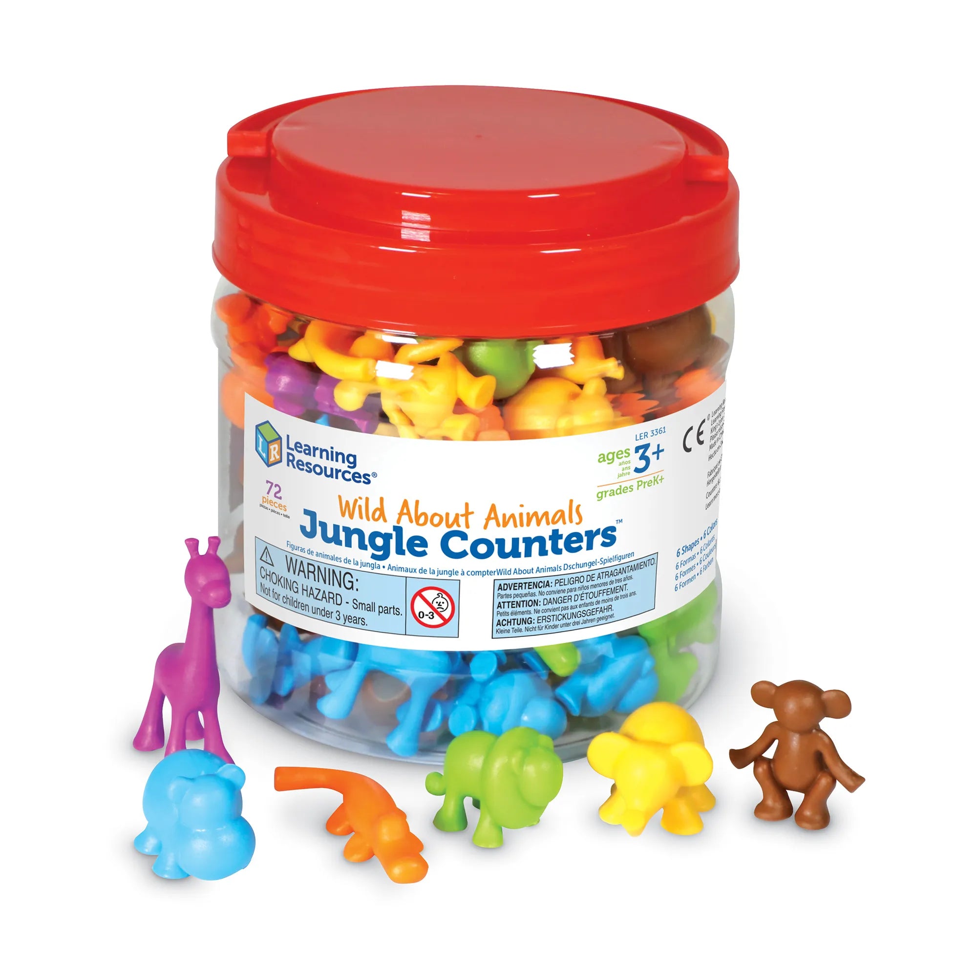 Wild About Animals Jungle Counters | 72 Pcs Counting & Sorting Toy for Kids