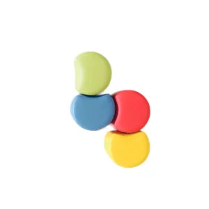 Haya Crescent Leatherite Pouffe Set of 4 | Comfortable Kids Seating Poufs