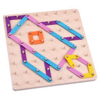 Large Nail Board Puzzle | Kids 2-in-1 Wooden Pattern Drawing Learning Toy