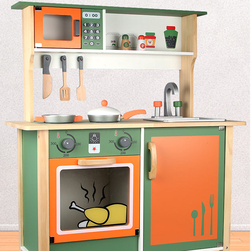 Maya Modern Wooden Kitchen Set for Kids | Pretend Play Kitchenette with Accessories