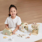 Wooden Toaster Toy Set with Accessories | Pretend Play Kitchen Toy for Kids 3+
