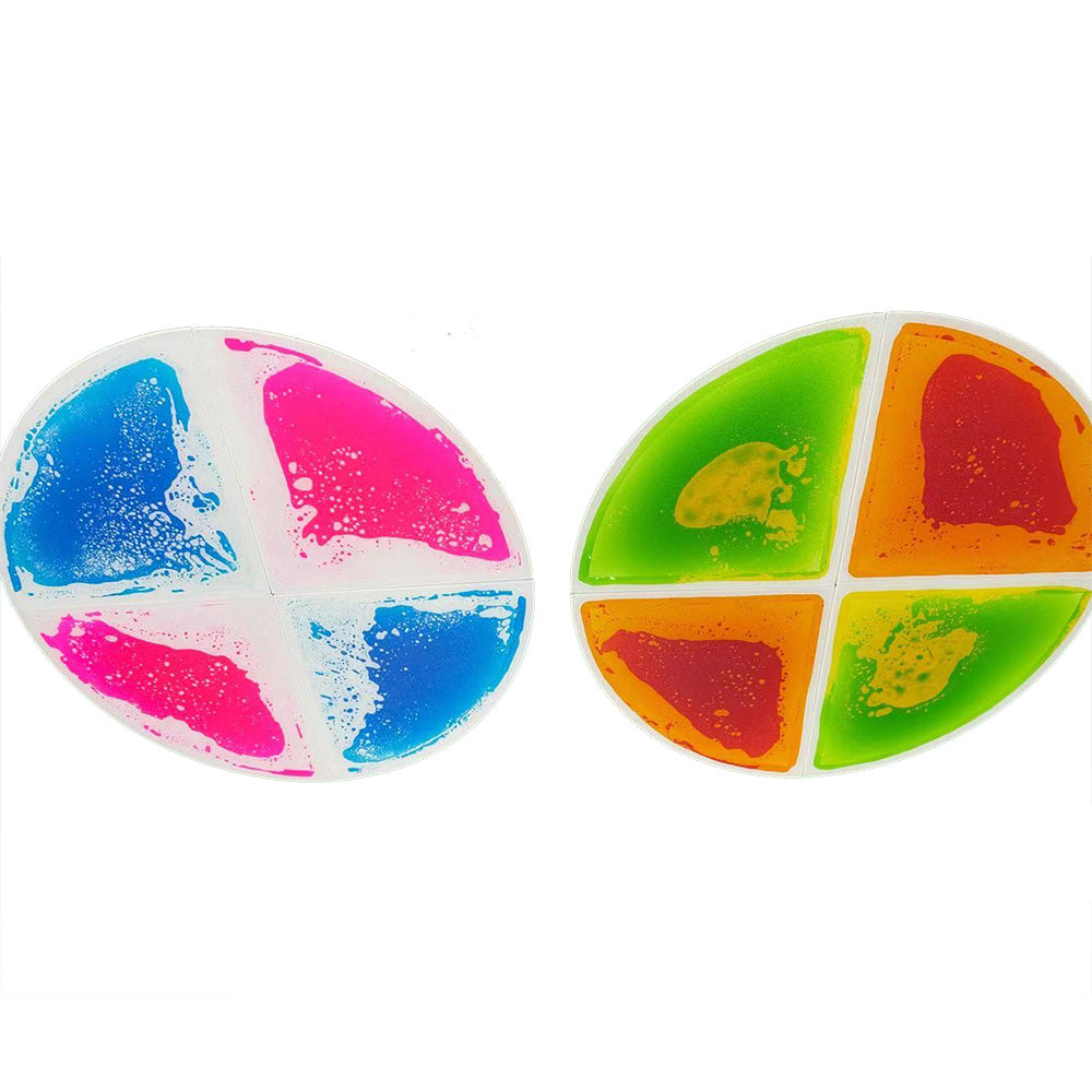 Pressure Sensitive Color Changing Liquid Floor Tiles 4 PCS Circle | Kids Sensory Gel Mats