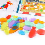 Rainbow Pebbles Transparent Sorting Stacking Stones | 36 PCS Learning Set