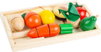 Wooden Fruit Cutouts | Kids Pretend Play Cutting Food Toy Set with Crate