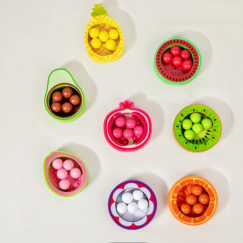 Fruit Colors Classification Toy for Kids | Wooden Color Sorting Bowl Montessori Set