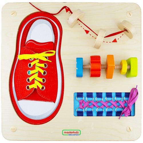 Manual Dexterity Board III | Kids Fine Motor Skills Lacing & Activity Wall Toy