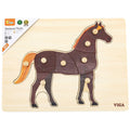 Montessori Wooden Horse Puzzle Kids | Early Learning Animal Puzzle Toy