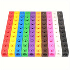 Math Link Cubes 100 Pcs STEM Building Set | Kids Educational Interlocking Snap Cubes Toy