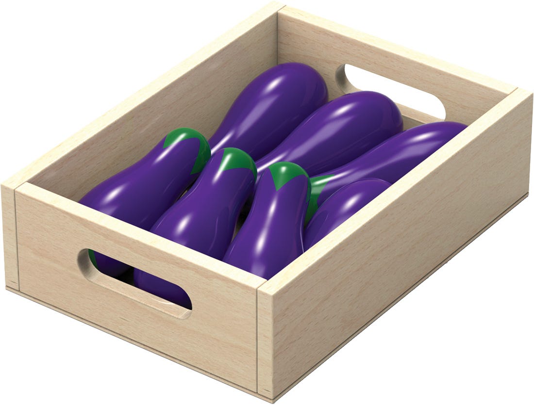 Fruit & Vegetable 10 Box Crate Set | Wooden Pretend Play Food Toy for Kids