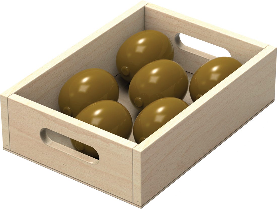 Fruit & Vegetable 10 Box Crate Set | Wooden Pretend Play Food Toy for Kids