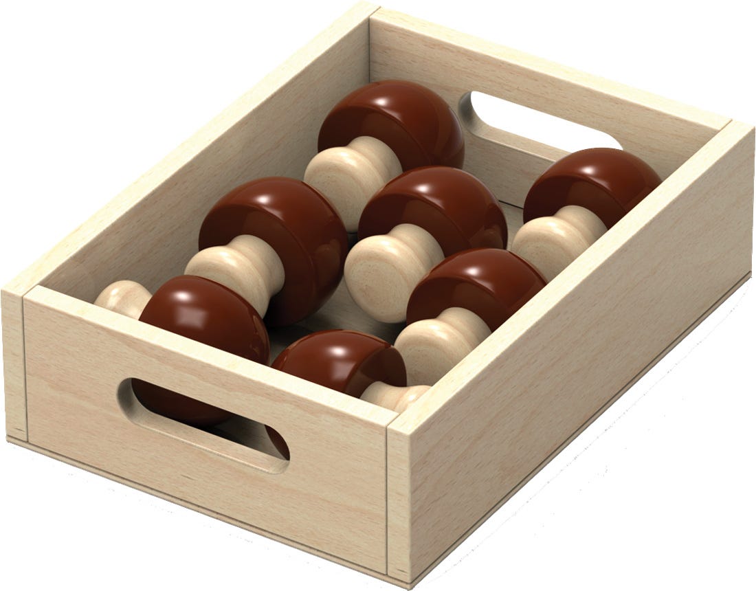 Fruit & Vegetable 10 Box Crate Set | Wooden Pretend Play Food Toy for Kids