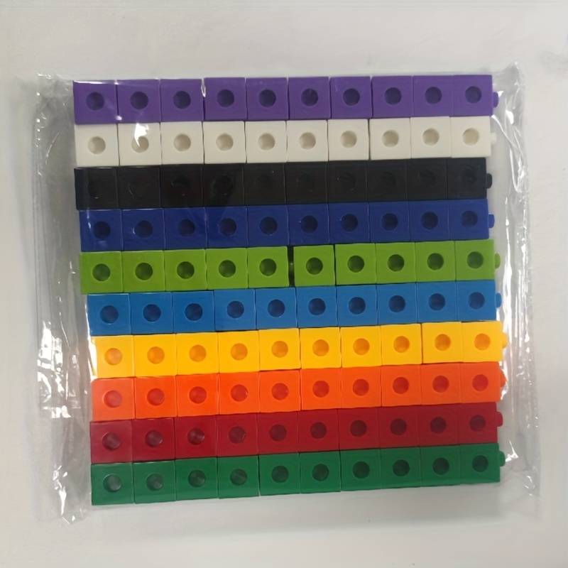 2cm Linking Cubes 100 Pcs | Kids 3D STEM Building Blocks Educational Toy Set