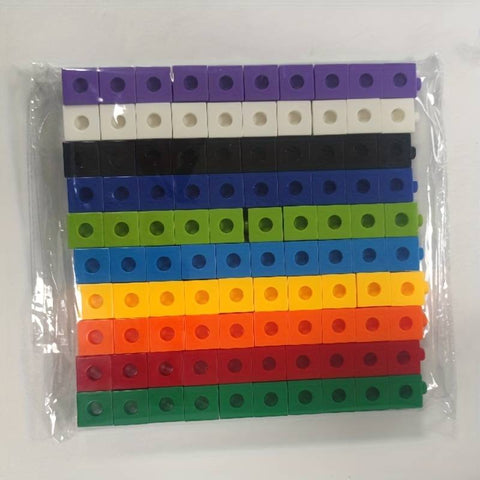 2cm Linking Cubes, 10 Bright Colours, Pack of 100pcs in box