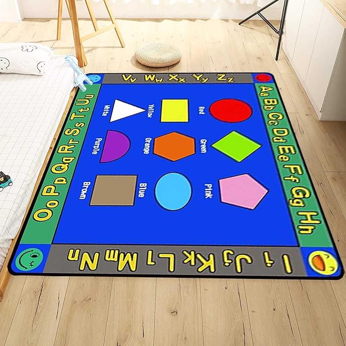Kids Shapes Play Mat 160x230cm | Soft Educational Crawling Rug