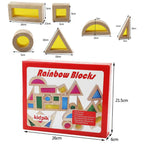 Kidpik Rainbow Wooden Blocks 24 Pcs | Kids Colorful Learning Building Toy Set