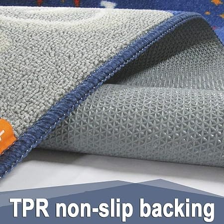 Blue Solar System Kids Area Mat Educational Learning Carpet Fun Mat Children 200 x200 cm