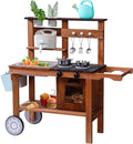 Wooden Mud Kitchen for Kids | Outdoor Pretend Play Cooking Set with Water Sink