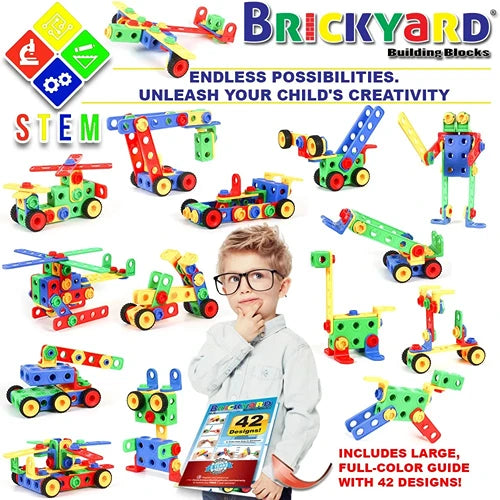Brick Yard Building Block STEM 301 Pcs | Educational Engineering Construction Toy Set