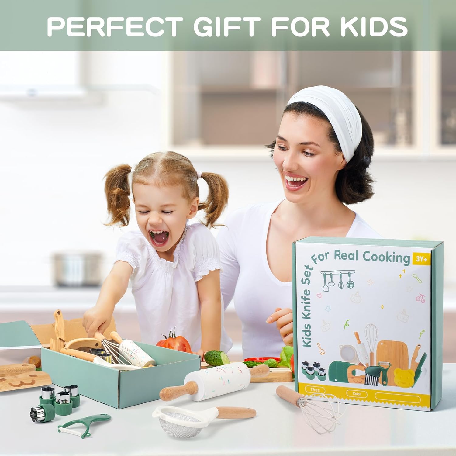 Kids Safe Knife Set for Cooking | Real Kitchen Tools for Children Ages 3–10