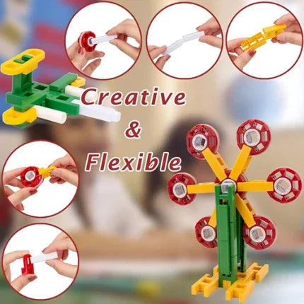 STEM Learning 82 PCS Building Set | Creative Engineering Construction Toy for Kids (Ages 4+)