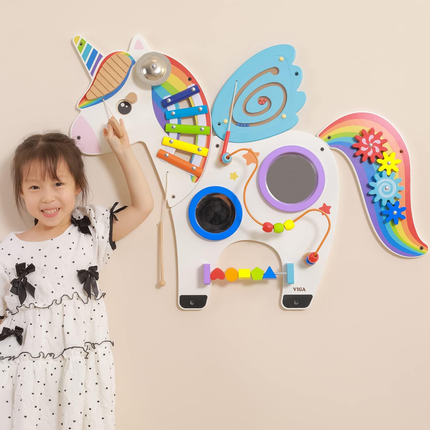 Unicorn Wall Activity Panel | Montessori Sensory Wall Toy for Kids 18M+