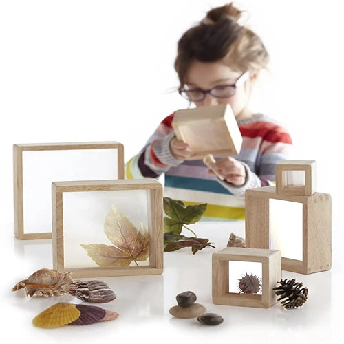 Magnification Blocks Set (6 PCS) | STEM Science Learning Wooden Blocks for Kids (Ages 2+)