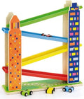 Car Slider Building Toy | Wooden Car Ramp Slider with Mini Cars for Kids 3+