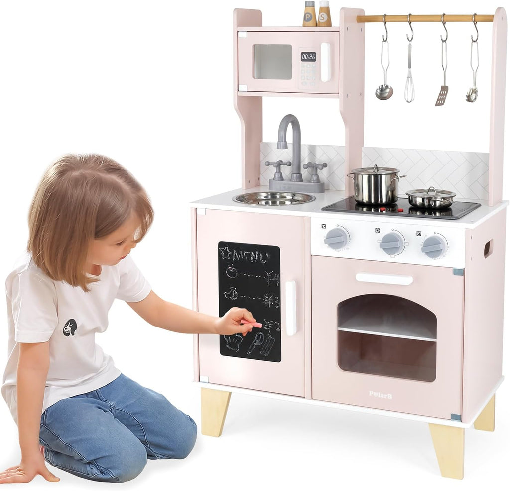 Little Chef Kitchen Set with Light & Sound | Pink Pretend Play Cooking Toy for Kids