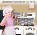 Wooden Play Kitchen Set Kids | Pretend Play Kitchen Toy with Accessories
