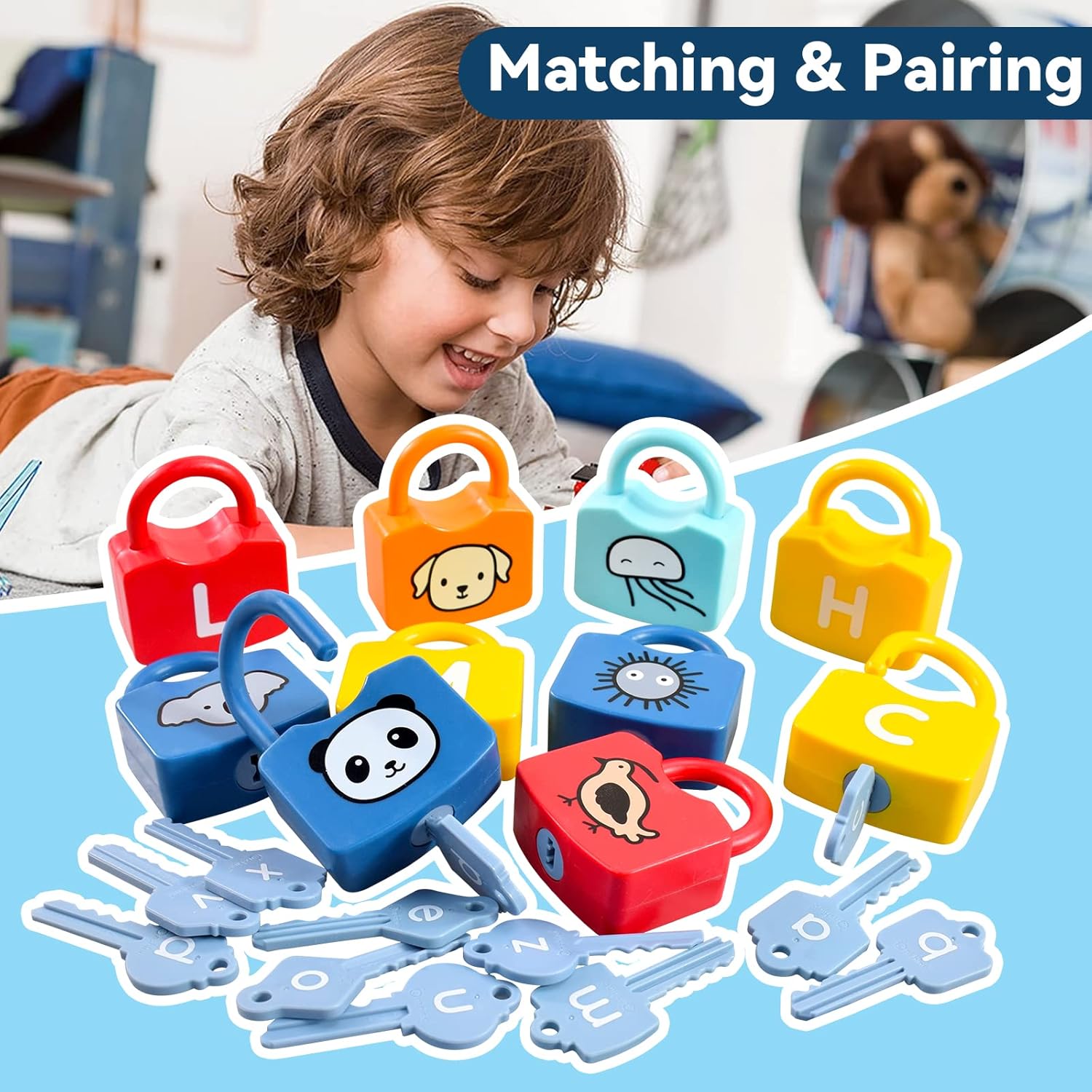 Lock & Key Counting 18Pc | Matching Sorting Montessori Learning Toy Set