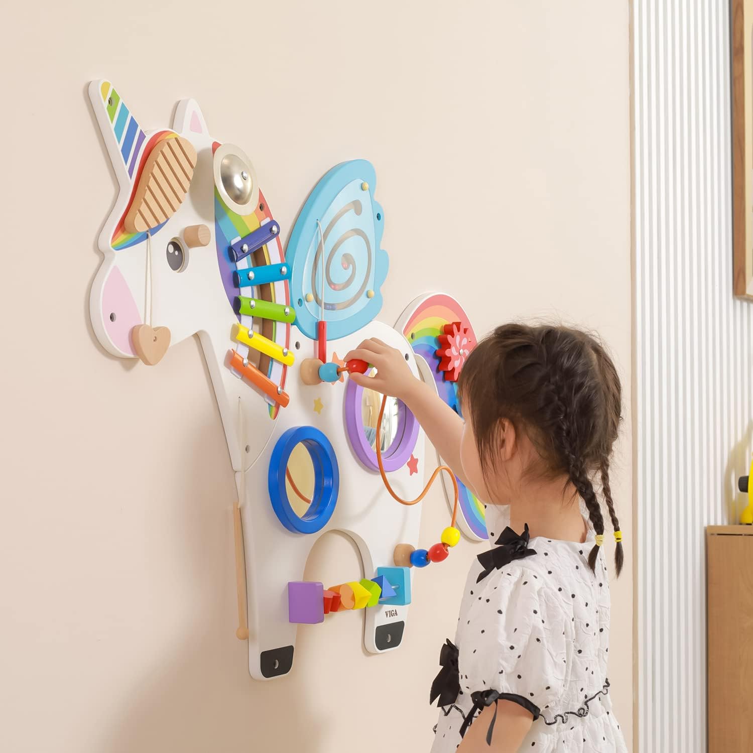Unicorn Wall Activity Panel | Montessori Sensory Wall Toy for Kids 18M+