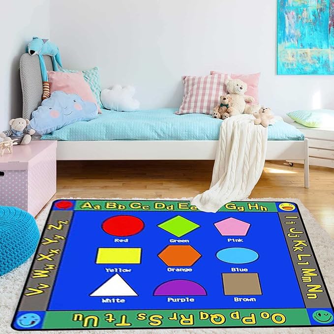 Kids Shapes Play Mat 160x230cm | Soft Educational Crawling Rug
