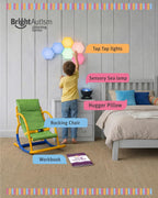 Bright Autism Tap Tap LED Lights 6 Pc | Sensory Wall Light Tiles for Kids