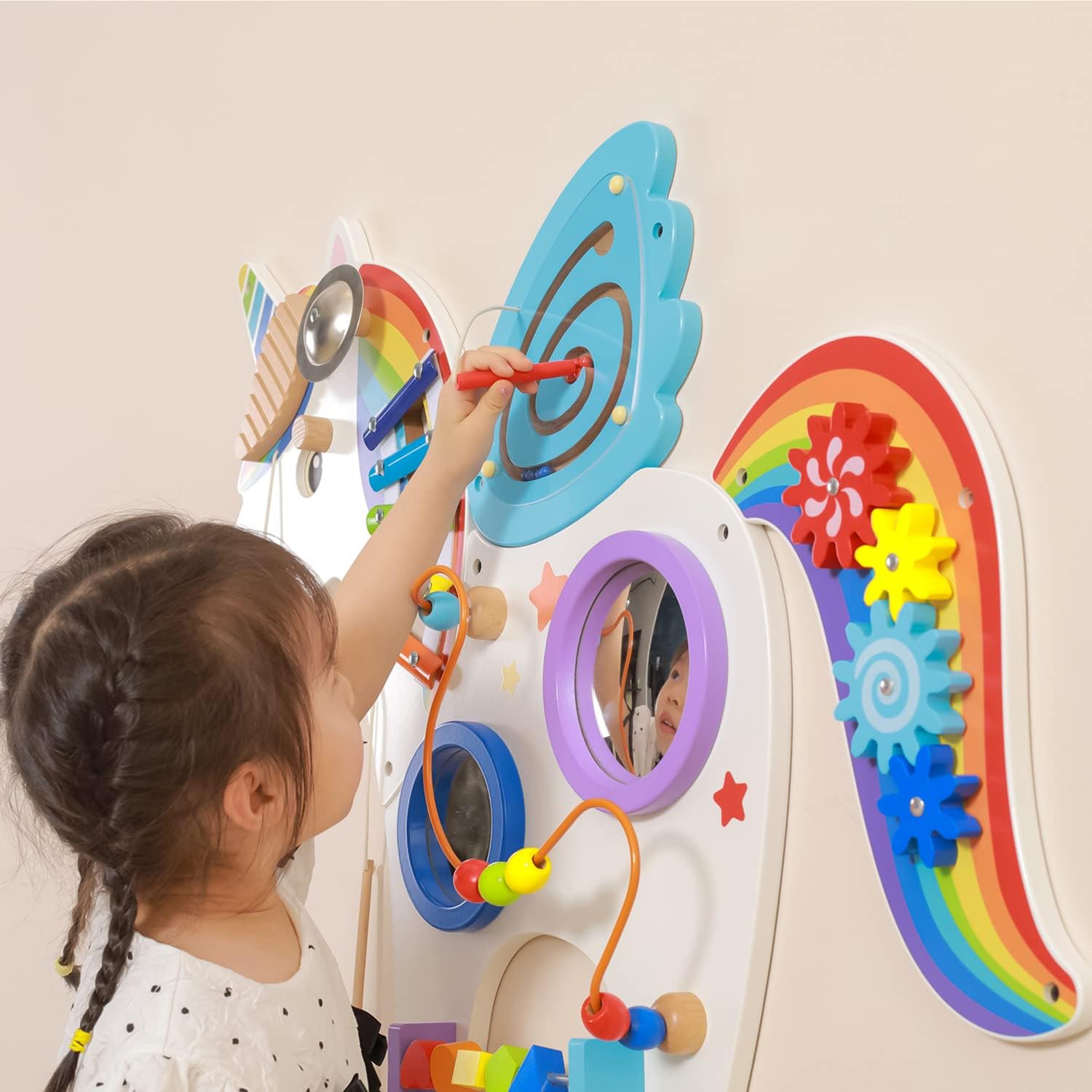 Unicorn Wall Activity Panel | Montessori Sensory Wall Toy for Kids 18M+