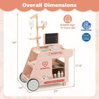 Wooden Medical Center Pretend Play Set Kids | Doctor Role Play Toy Station