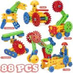 COSSY Engineering Building Blocks 88 Pcs | Kids STEM Construction Educational Toy Set