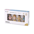 Doll Family Role Play Set Kids | Wooden Joint Dollhouse Figures Toy