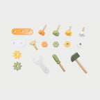 Wooden Tool Kit Polarb 17PCS | Kids Pretend Play DIY Toolbox Set