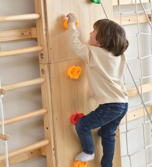 Swedish Ladder Climbing Set for Kids | Wall Climber, Ramp & Rope Panels Activity Unit