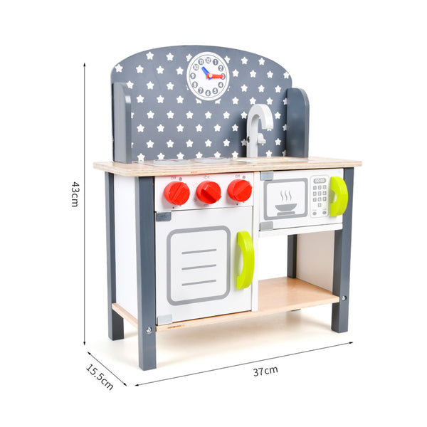 Little Chef Role Play Kitchen | Wooden Kids Cooking Pretend Playset for Toddlers