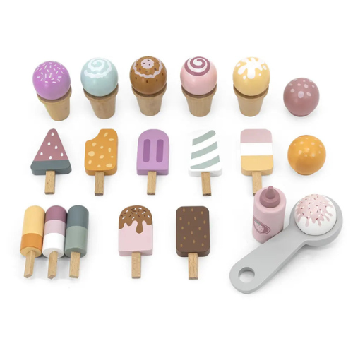Jumbo Mobile Ice Cream Cart | Wooden Pretend Play Ice Cream Stand for Kids