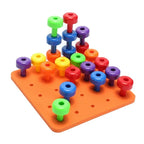 Peg Board Sensory Toys Kids | Color Sorting Montessori Stacking Toy