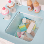 Wooden Ice Cream Cart Large | Kids Pretend Play Dessert Shop Toy with Accessories